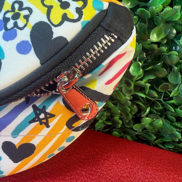 NWT BRIGHTON Graffiti Love Floral Crossbody Belt Bag White Multicolor Polyester - Picture 9 of 10